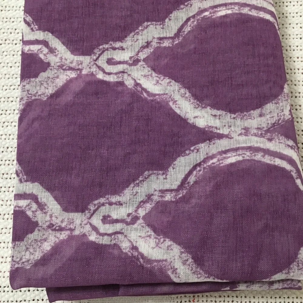 Purple & white curtains set